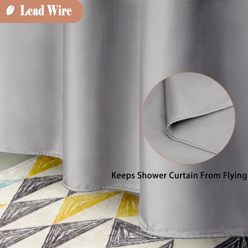 UFRIDAY Stall Shower Curtain 36 x 72 inches, Small Gray Polyester Fabric Shower Curtain for Bathroom with Rustproof Metal Grommets for Narrow Stall Size, Water Resistant, Machine Washable,Grey - Image 4